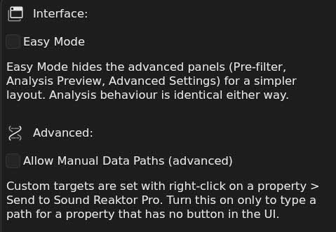 Preferences Advanced Mode SR 3.0