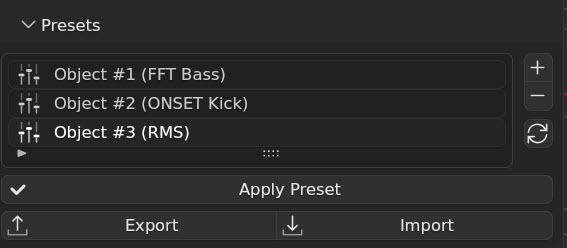 Presets Panel